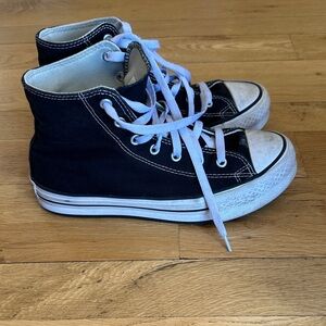 Classic Black and White Kids High-Top Sneakers